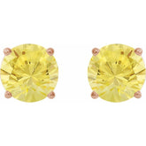 14K Rose 8 mm Lab-Grown Yellow Sapphire Stud Earrings